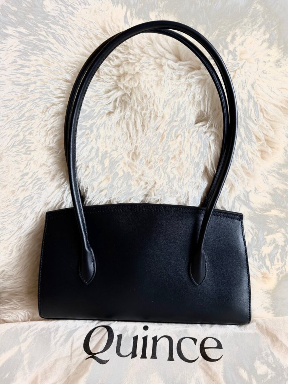 Quince Black Italian Leather East-West Shoulder Bag NWOT - Picture 7 of 12